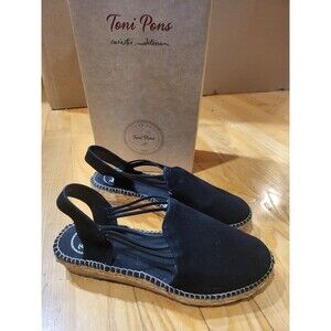 Toni Pons Nuria Black Suede Women's Sandal EUR 36 US 5.5 - 6 M